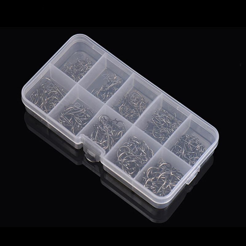 LEO 600PCS/BOX High Carbon Steel Fishing Hooks Sharp Barbed Circle 3#-12# - V.I.P Digital Presence