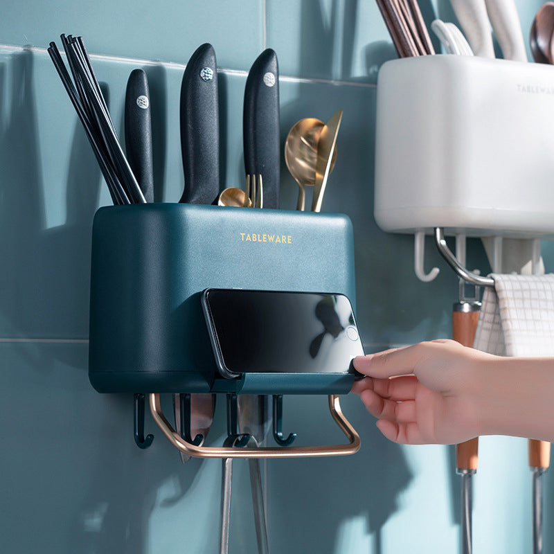 Wall-Mounted Chopsticks Cage Kitchen Chopsticks Multifunctional Storage Basket Storage Rack - V.I.P Digital Presence