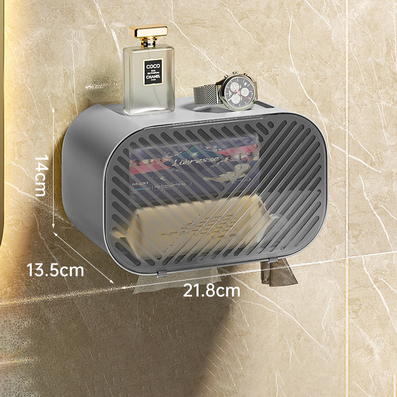 No punching wall-mounted tissue box toilet rolls paper torage box - V.I.P Digital Presence