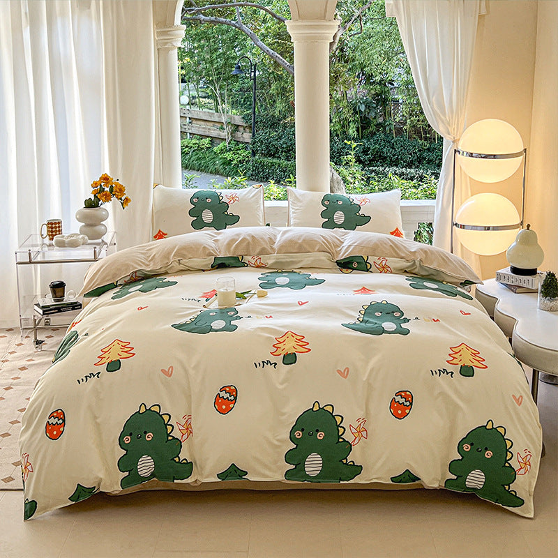 Cartoon Four-Piece Set Fresh Autumn and Winter Single Student Dormitory Bedding Sheet Three-Piece Set Single Quilt Cover - V.I.P Digital Presence
