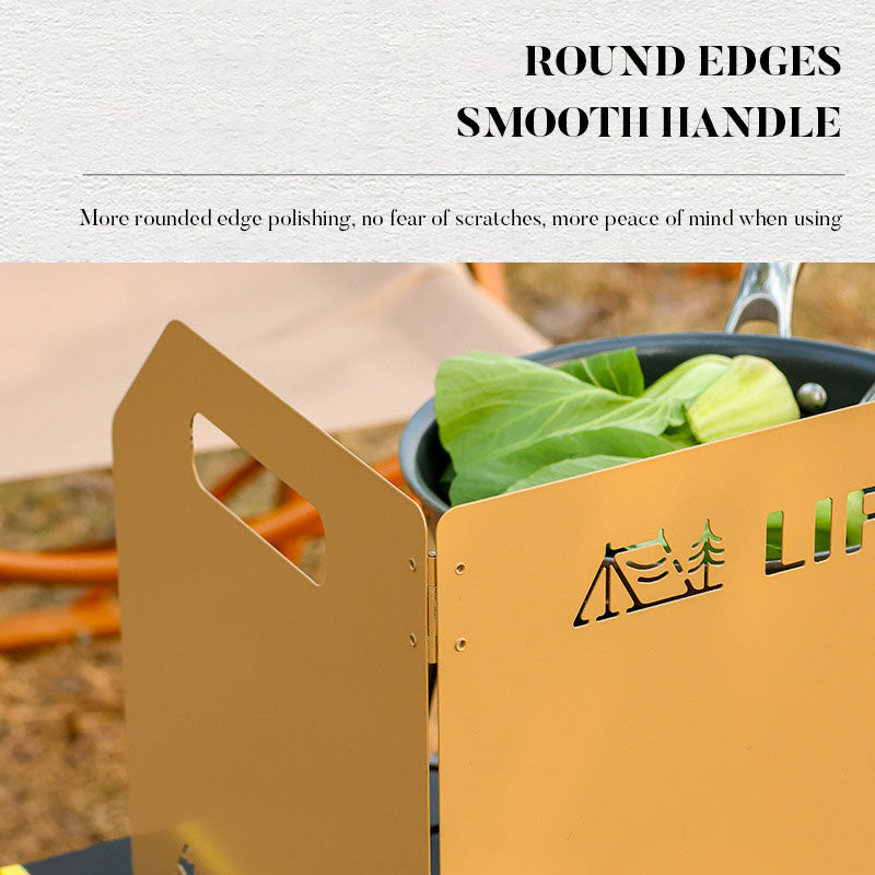 Outdoor stove enclosure wind shield camping wind shield shielding plate cassette stove folding gas stove stove wind shield - V.I.P Digital Presence