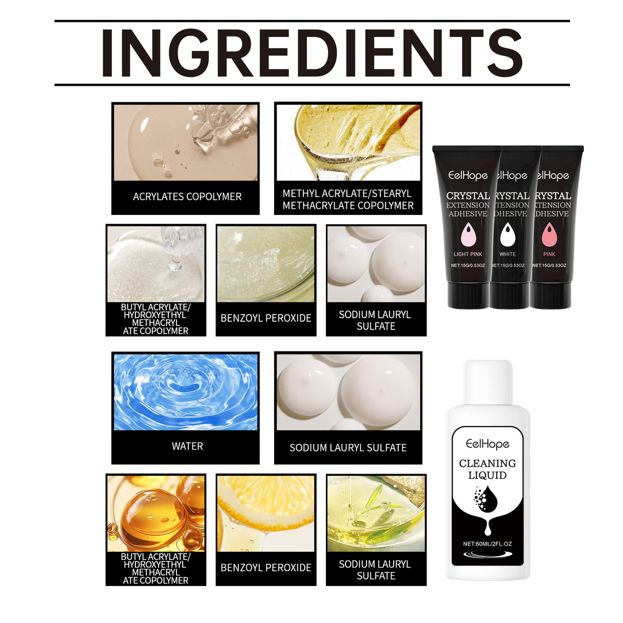 Crystal Extension Nail Set Nail Glue Simple Style Natural Three-Dimensional Modeling Nail Tool Set