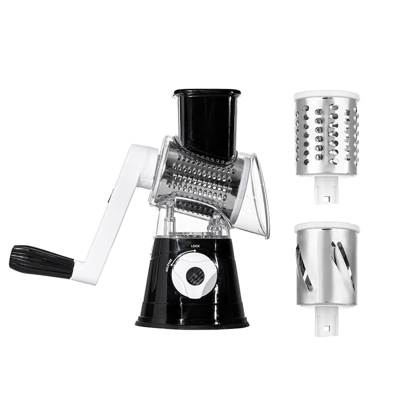 5-in-1 Cheese Grater: Gourmet, Rotary with Hand Crank, 10 Blades (3 Blades-C), for Cheese & Vegetable Slicing. - V.I.P Digital Presence