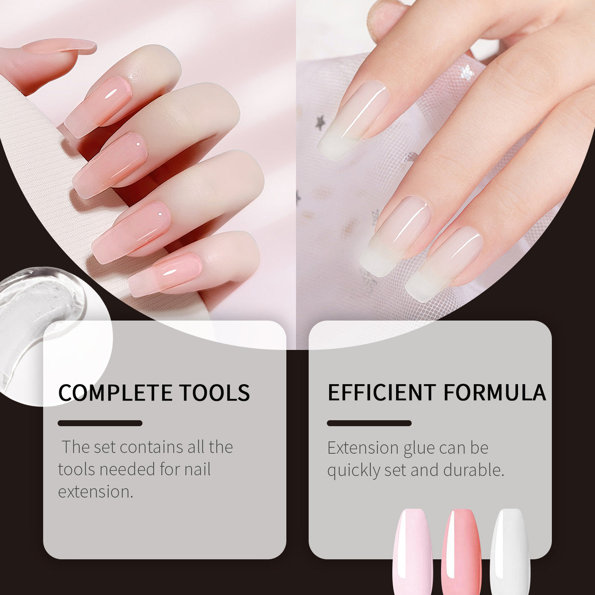 Crystal Extension Nail Set Nail Glue Simple Style Natural Three-Dimensional Modeling Nail Tool Set