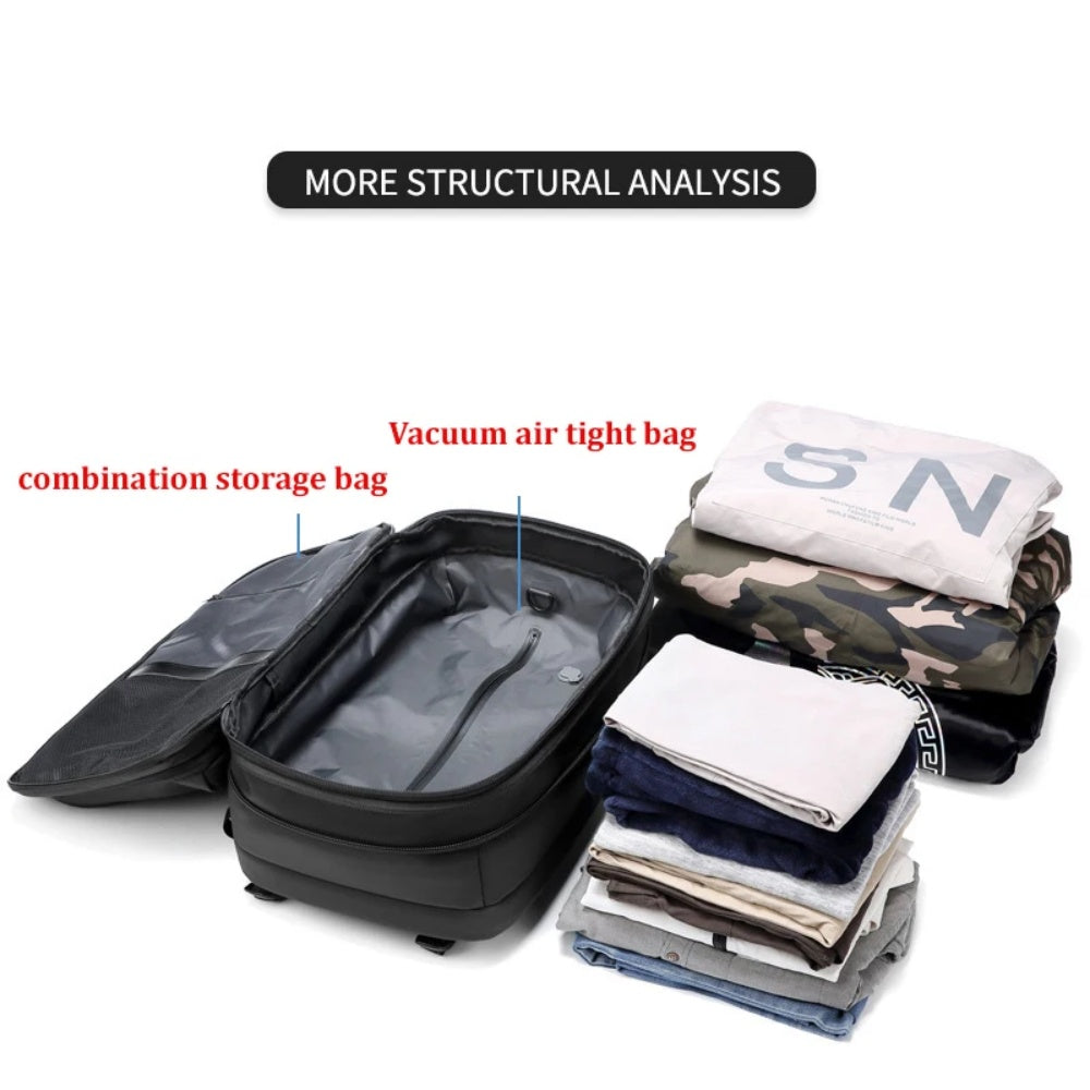 Expandable Waterproof Travel Backpacks Men Business Laptop Backpack With Valve Vacuum Compression Backpack - V.I.P Digital Presence