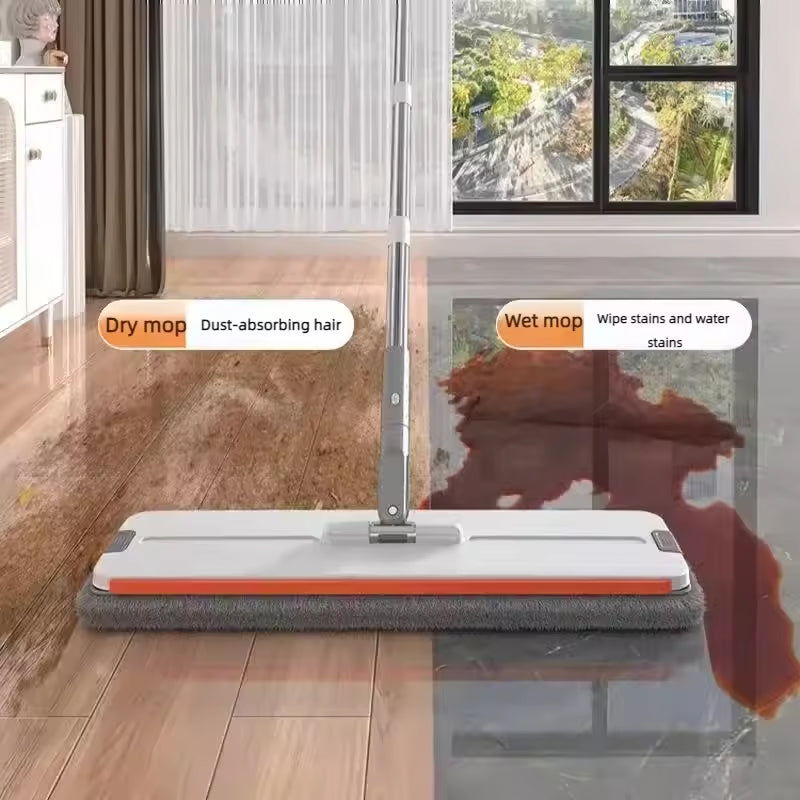 A 33cm Home Floor Cleaning Set: Hand Free Flat Mop & Bucket, 360° Rotating, Washable Microfiber, Lazy Cleaning Tool. - V.I.P Digital Presence