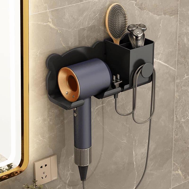Hair Dryer Rack Bathroom Comb Shaver Face Washing Milk Wall Hanging Storage Rack - V.I.P Digital Presence