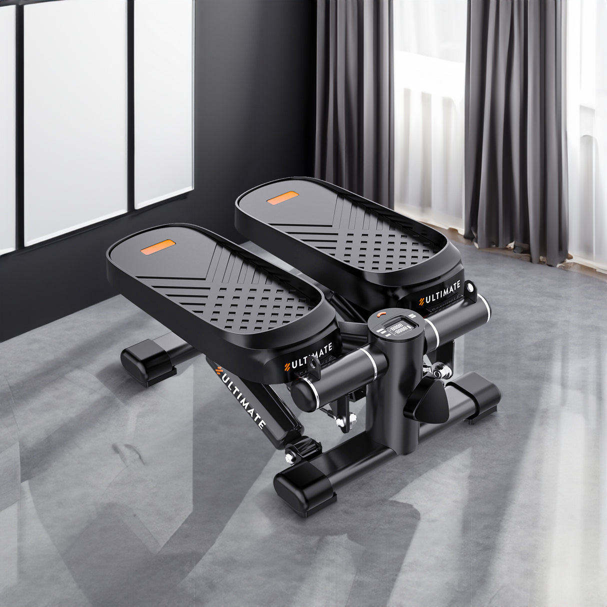 Home Office Exercise 330LBS Capacity Mini Stepper with Resistance Bands and LCD Monitor - V.I.P Digital Presence