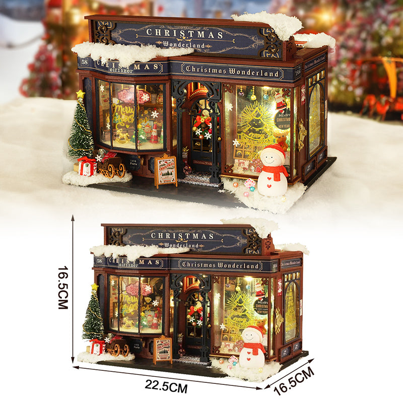 DIY Wooden Merry Christmas Wonderland Dollhouses Miniature Kits With LED Light Home Decoration For Adult Xmas Handmade Gifts - V.I.P Digital Presence