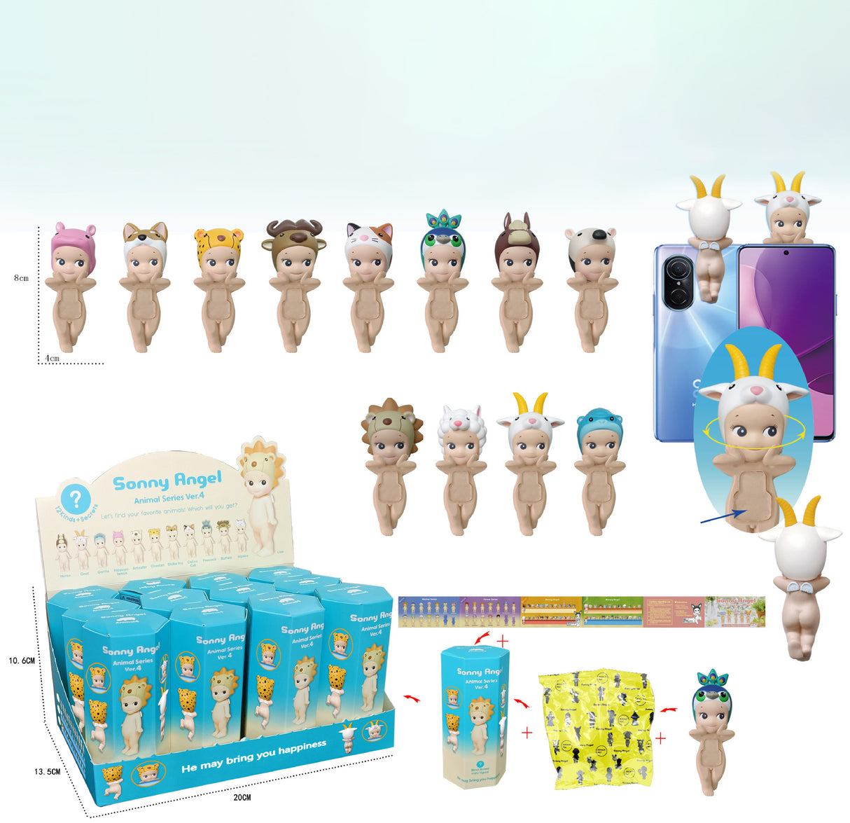 Party Angel Cheek Blind Box Car Ornament Mobile phone Decoration Handmade Anime Doll Finished End Box - V.I.P Digital Presence