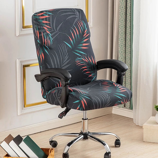 Stretch Printed Computer Office Chair Covers Soft Fit Universal Desk Rotating Slipcovers Removable Washable Anti-Dust Spandex - V.I.P Digital Presence