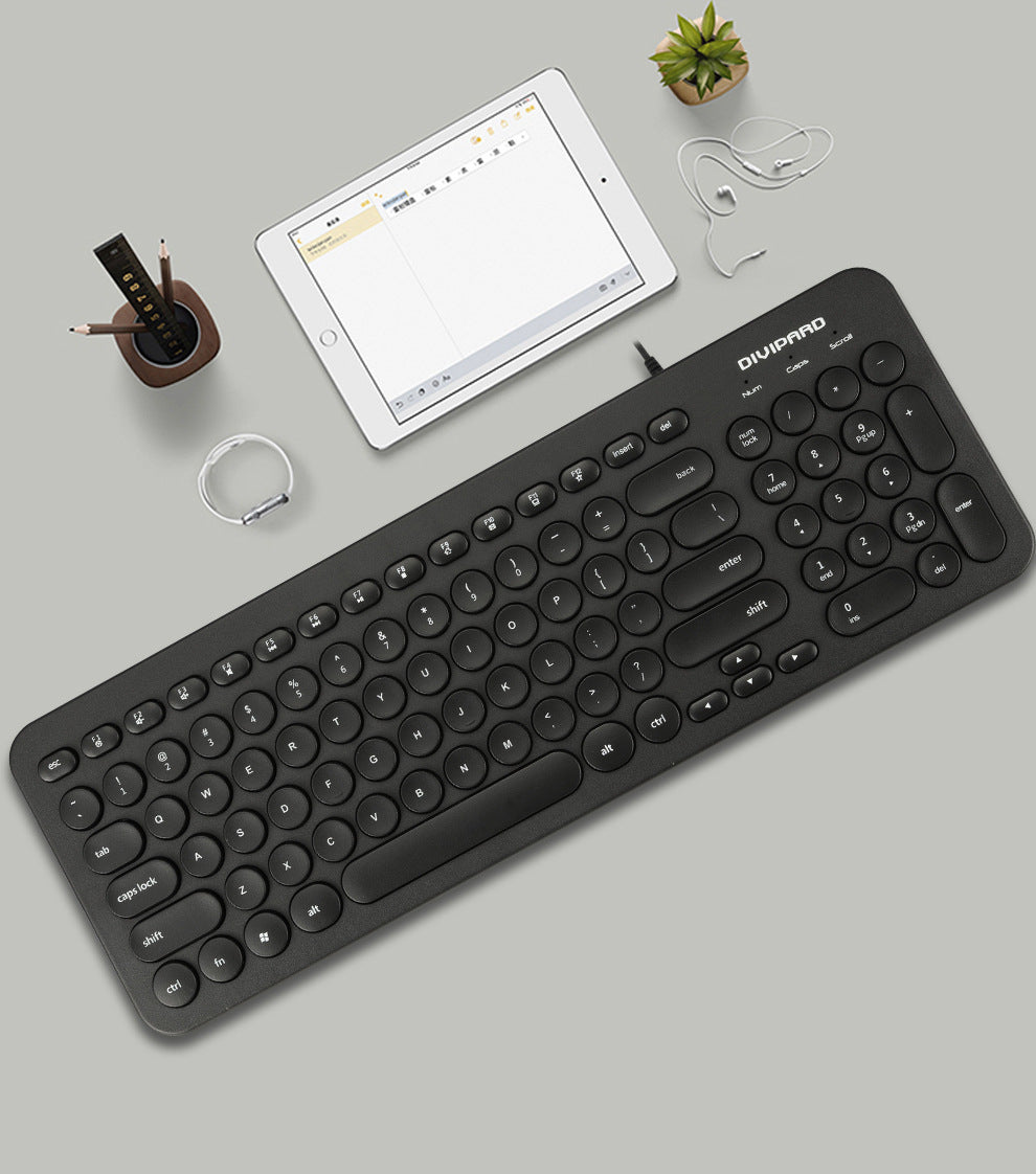 D520 Silent Wired Esports Keyboard USB Ultra Thin 104 Key Business Office Retro Punk Computer Gaming Keyboard - V.I.P Digital Presence