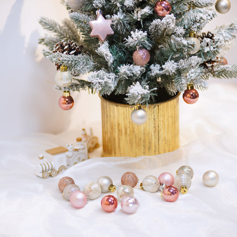 Christmas tree decoration 3cm light gold Christmas ball hanging pendant Christmas combination ball - V.I.P Digital Presence
