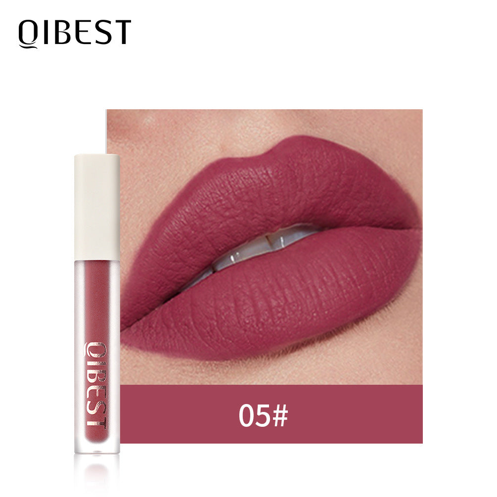 QIBEST Silky Lip Glaze Non-Stick Cup Does Not Fade Lip Gloss Makeup Color Liquid Lipstick Matte Moisturizing Lip Gloss - V.I.P Digital Presence