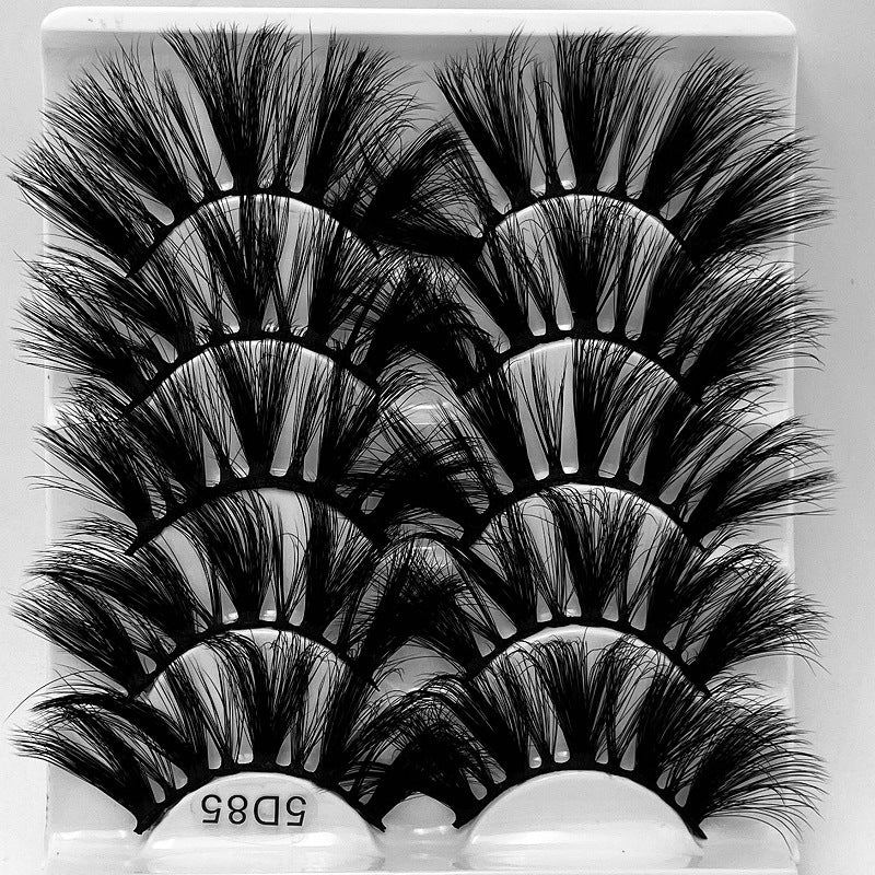 5D 25mm 5 Pairs Mink Eyelashes Multi-Layer Lengthening Thick Thickened False Eyelashes - V.I.P Digital Presence