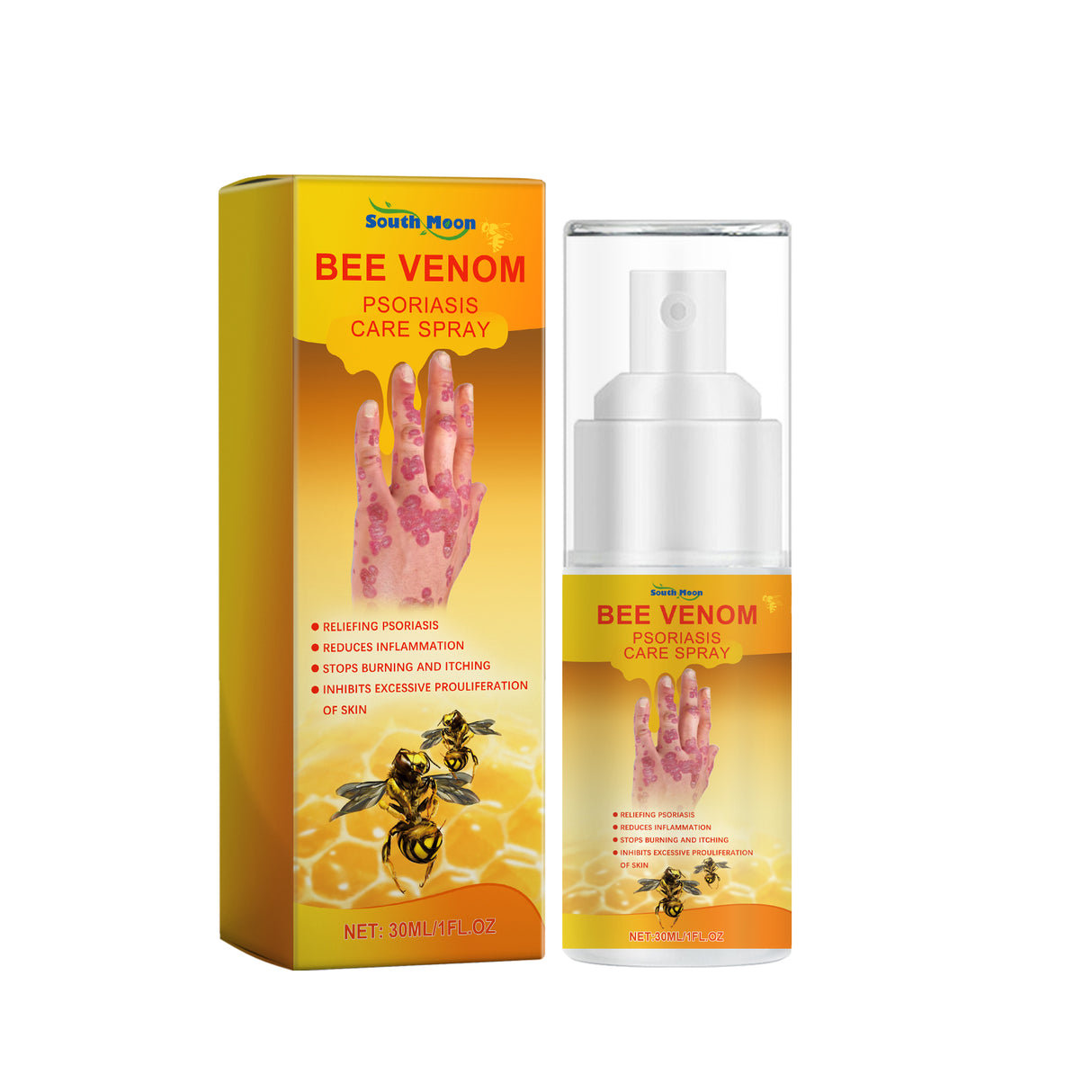 Bee Venom Psoriasis Care Spray, Soothing Skin Irritation Repair Moisturizing And Tender Skin Care Spray - V.I.P Digital Presence