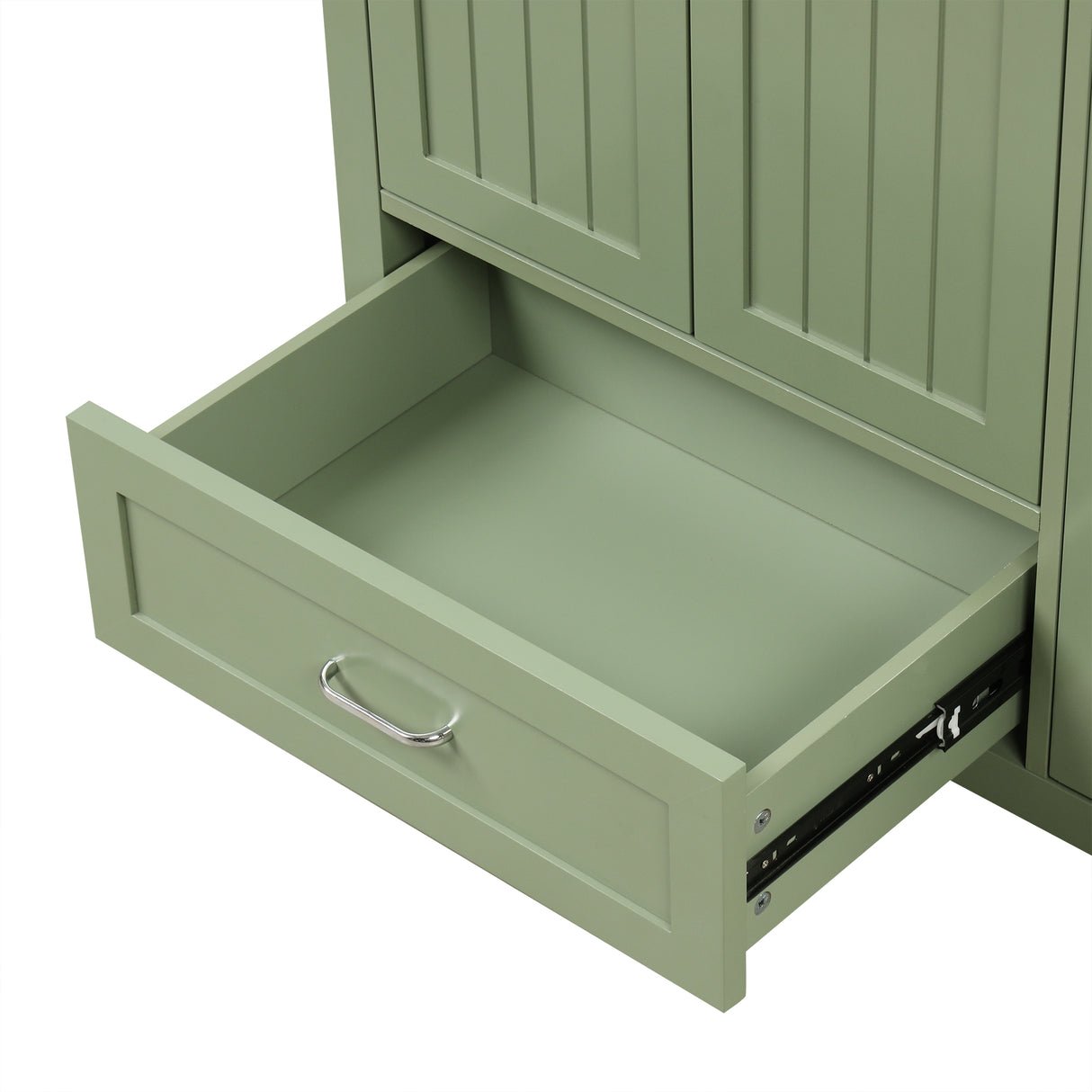 36 inch bathroom vanity with sink, one double door cabinet one large drawer and one flip drawer solid wood and MDF board, green - V.I.P Digital Presence