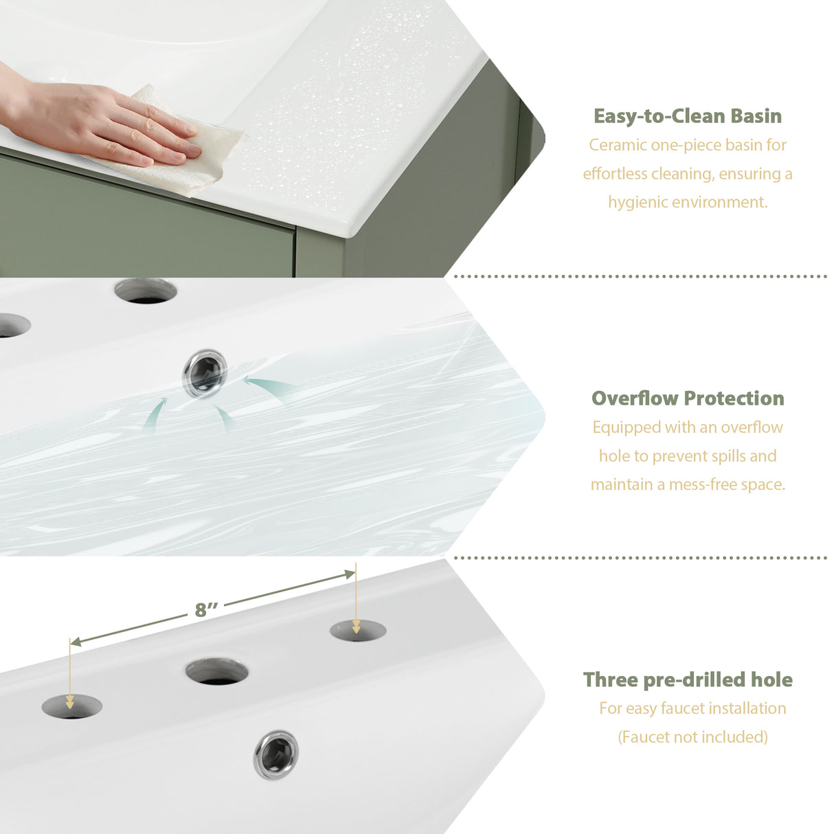 30-Inch Bathroom Vanity with Ceramic Sink Combination, Ample Storage - Features 1 Pullout and Multifunctional Shelf Dividers - V.I.P Digital Presence