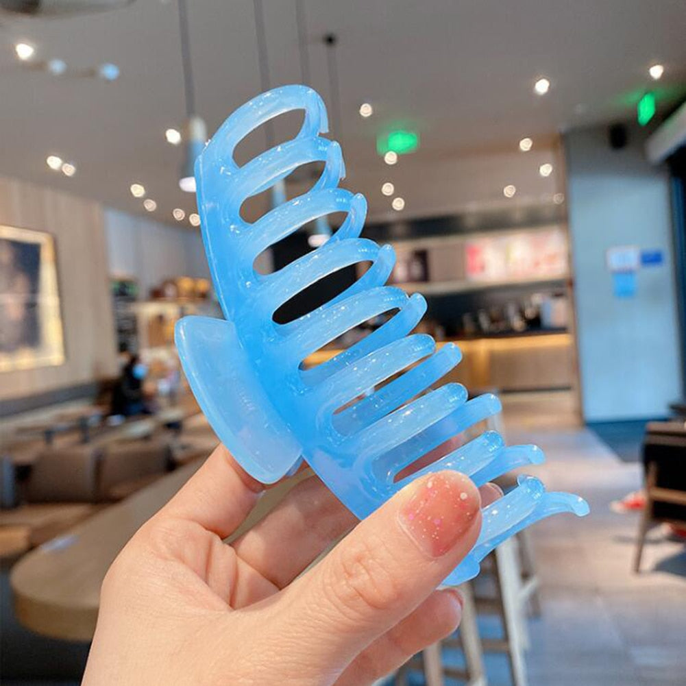 1PC Korean Solid Large Hair Claws Elegant Acrylic Hairpins Barrette Crab Hair Clips Headwear for Women Girls Hair Accessories - V.I.P Digital Presence