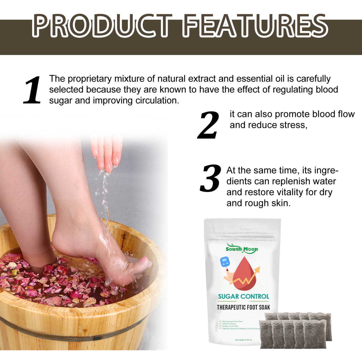 Sugar Control Therapeutic Foot Soak, Cleansing And Moisturizing Foot Skin Relieve Physical Discomfort Foot Bath Bag - V.I.P Digital Presence