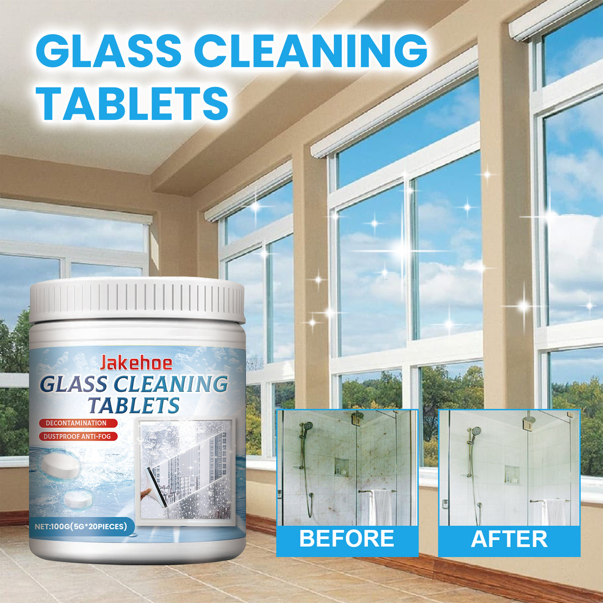 Glass Cleaning Tablets, Car Home Bathroom Polishing Mirror To Remove Scale Clear Sight Anti-Fog - V.I.P Digital Presence