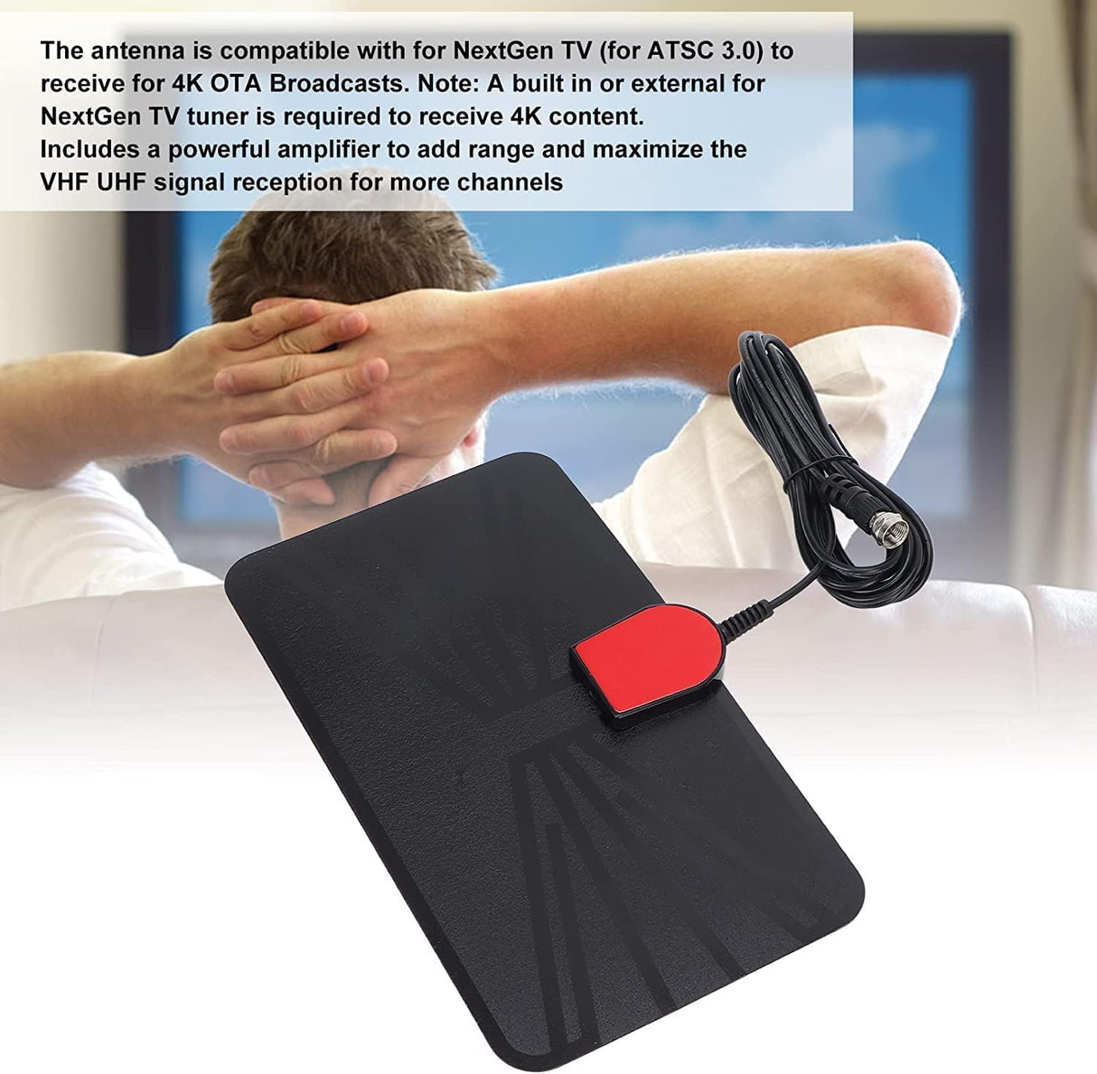 Digital Indoor TV ANTENNA-1080P 4K HDTV Antenna 100 Miles / 160km Receiving Range UHF 470-862MHz - V.I.P Digital Presence