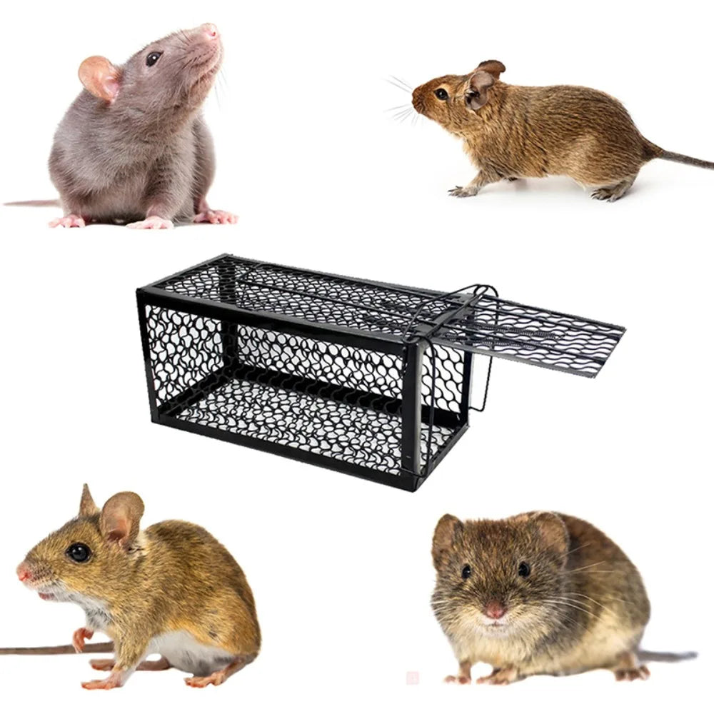 Self-locking Trap Catcher Mouse Rat Bait Mice Live Box Mice Trap Cage Household Mouse Catcher Animal Control Hamster Iron Cage