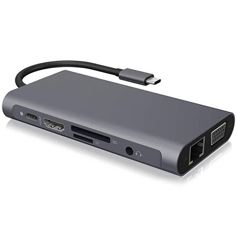 Type-C ten in one HUB docking station, multi in one MacBook laptop aluminum alloy hub - V.I.P Digital Presence