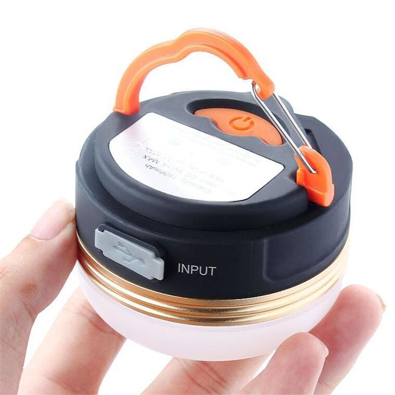 Mini Portable Camping Lights 3W LED Waterproof Tents Lamp Night Hanging lamp USB Rechargeable