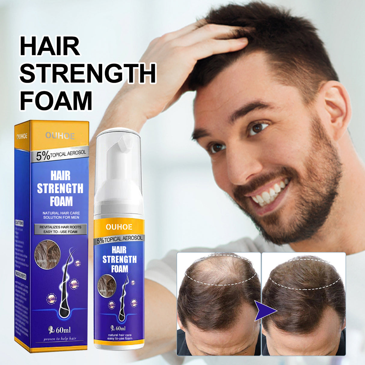 Men's Dense Hair Foam Mousse, Clean Repair Hair Root, Dense And Moisturizing Hair Mousse - V.I.P Digital Presence