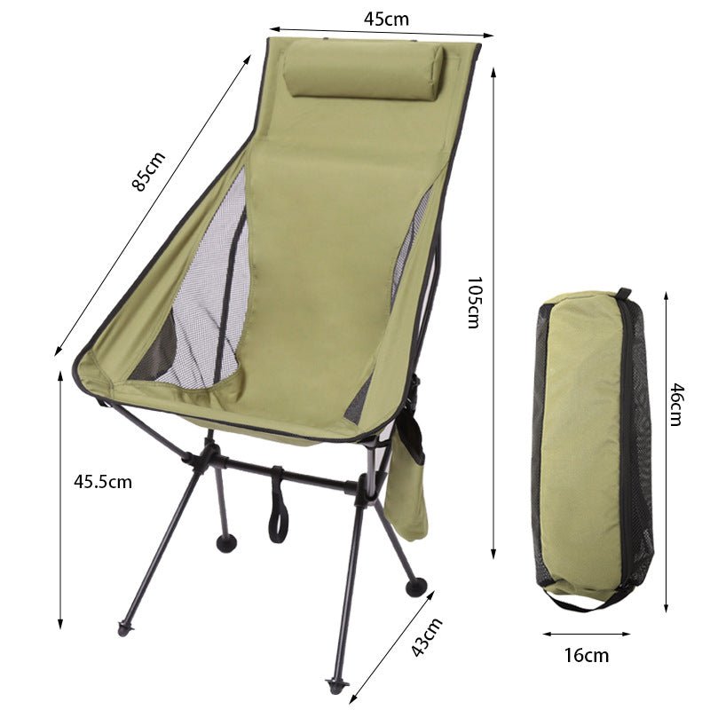 Folding camping chair with headrest. Lightweight, aluminum alloy, for travel and fishing. Outdoor furniture. - V.I.P Digital Presence
