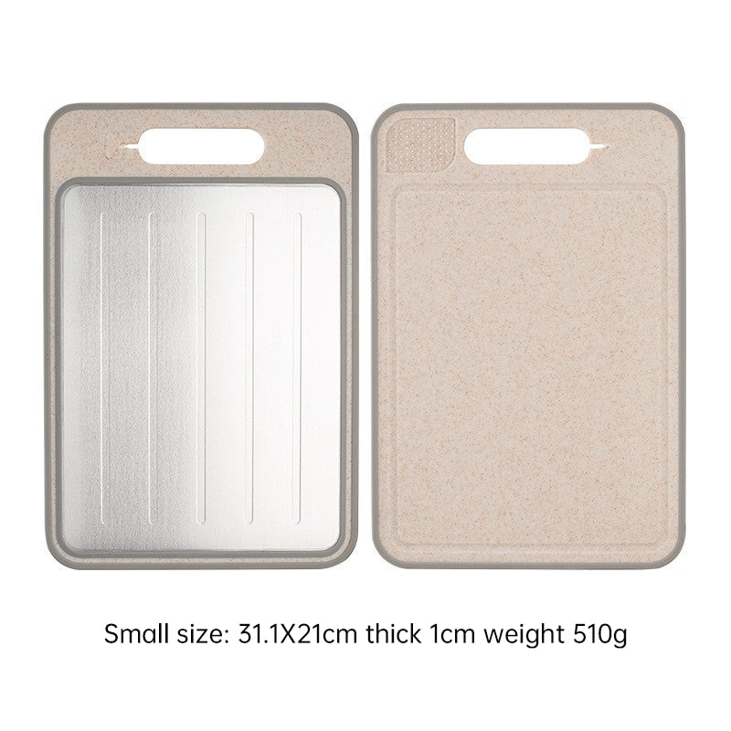 Double Sided Quick Thawing Cutting Board, Aluminum Alloy Spray Cutting Board, Household Cutting Board with Sharpener - V.I.P Digital Presence