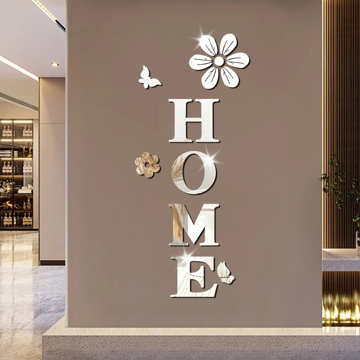 Acrylic mirror wall stickers flowers home decoration letters soft mirror self-adhesive wall stickers - V.I.P Digital Presence