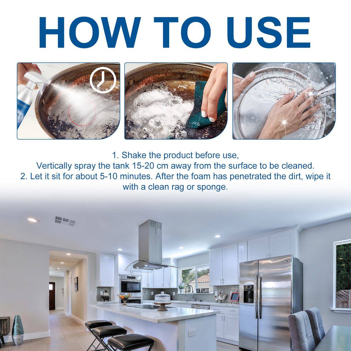 Multi-Purpose Household Foam Cleaner Set, Kitchen Stove Tile Heavy Grease Cleaning - V.I.P Digital Presence