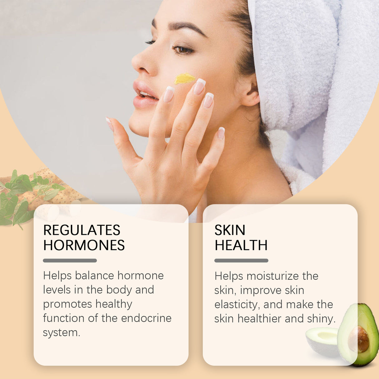 Wild Yam Cream Plant Ingredients Hydrating Moisturizing Moisturizing Skin Tender Skin Care Cream