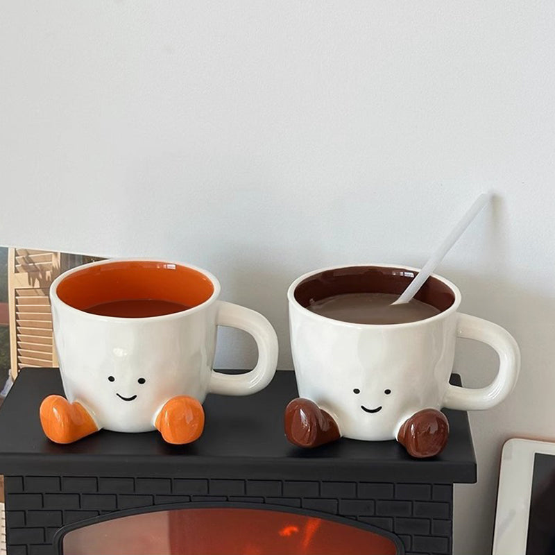Kawaii hand - pinch feet ceramic coffee cup. High - aesthetic, great for home/dorm. Ideal gift, doubles as mark cup. - V.I.P Digital Presence