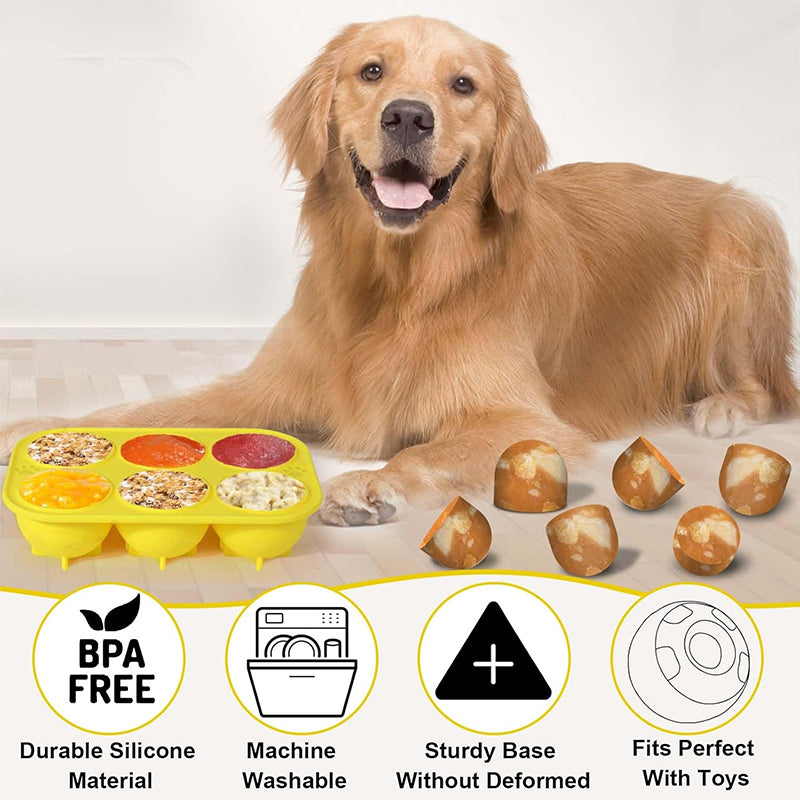 6 - cavity dog treat molds , compatible with Woof & Power Chewer Pupsicle, silicone for frozen treats, reusable for Pupsicle toy - V.I.P Digital Presence