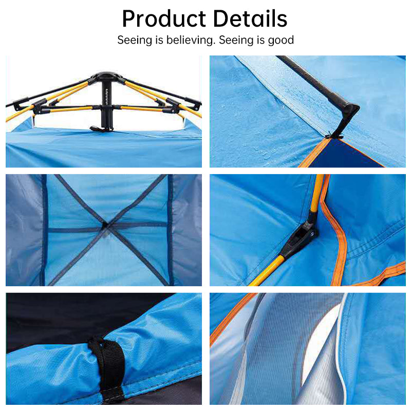 Quick-Deploy Green/White Outdoor Tent, Comfortably Accommodating 3-4 People on Camping Trips - V.I.P Digital Presence