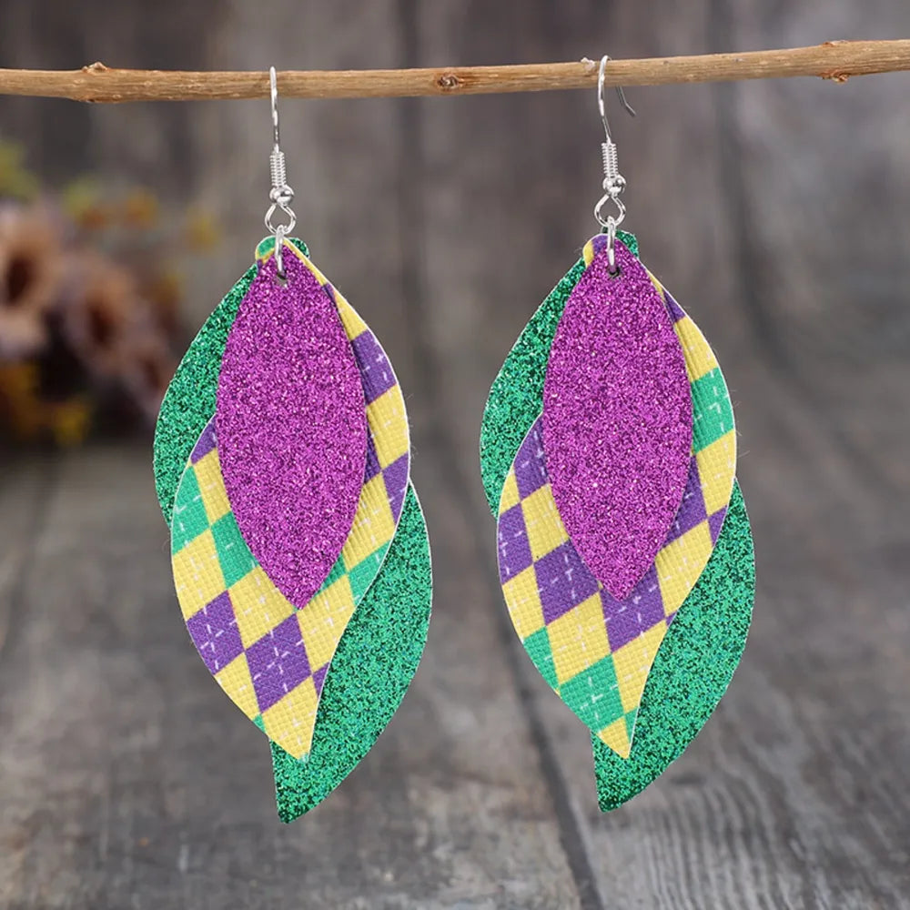 PU Leather Leaf Dangle Earrings - V.I.P Digital Presence