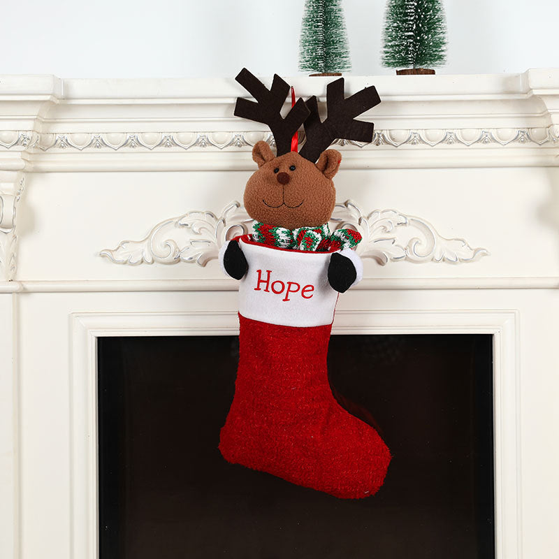 Christmas Decorations Single Head Hug Christmas Socks Gift Bag Candy Bag Christmas Eve Bedhead Pendant - V.I.P Digital Presence