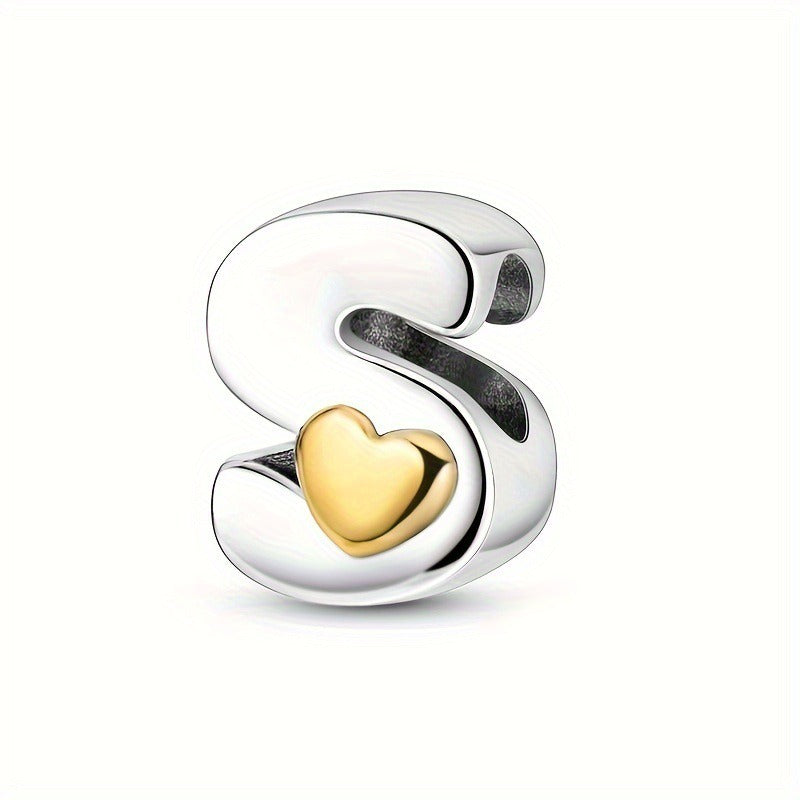 Copper Plated Silver English Letter Pendant Bead Bracelet Necklace Diy - V.I.P Digital Presence