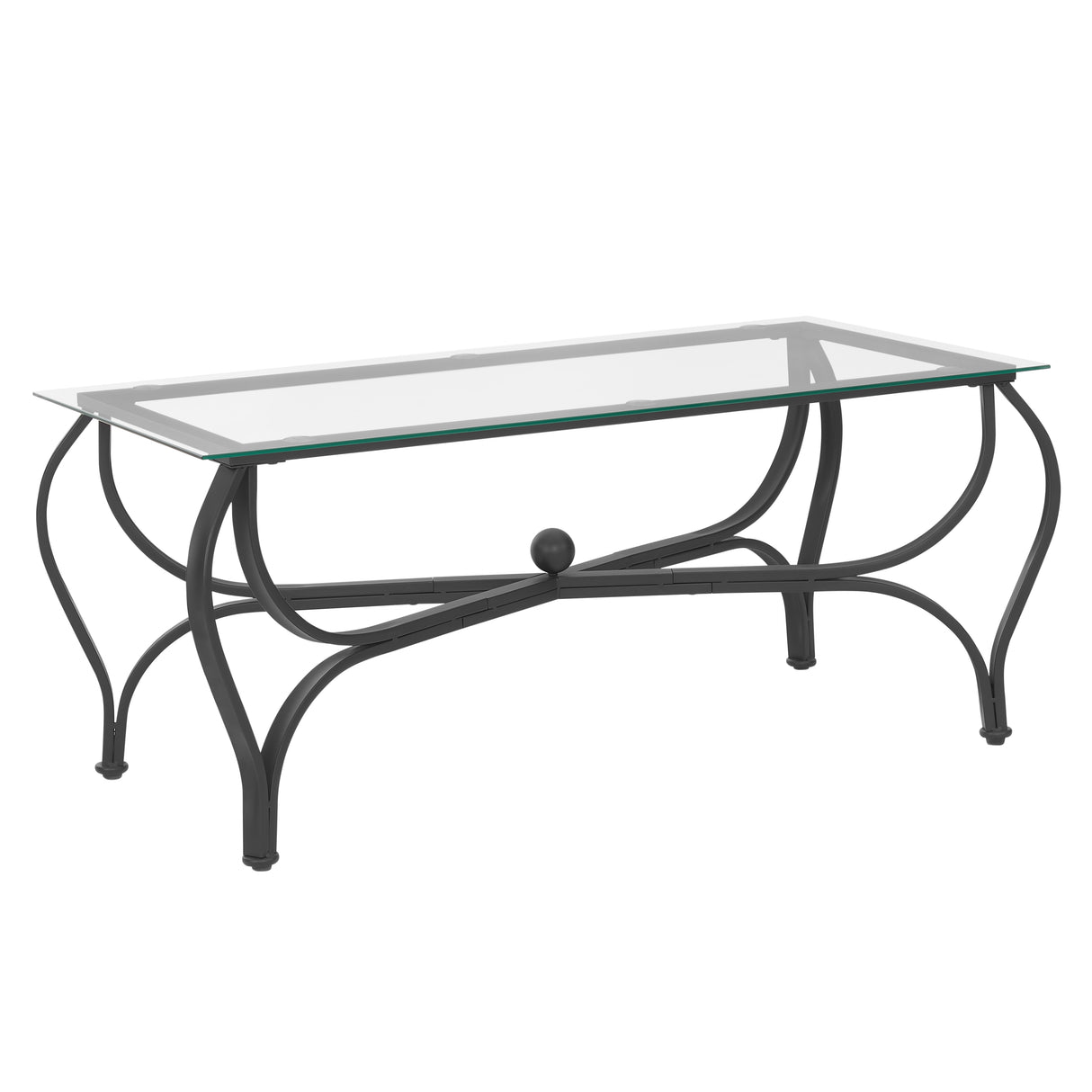 Tempered glass surface 3-piece coffee table decoration rectangular coffee table with 2 square end tables (country black) - V.I.P Digital Presence