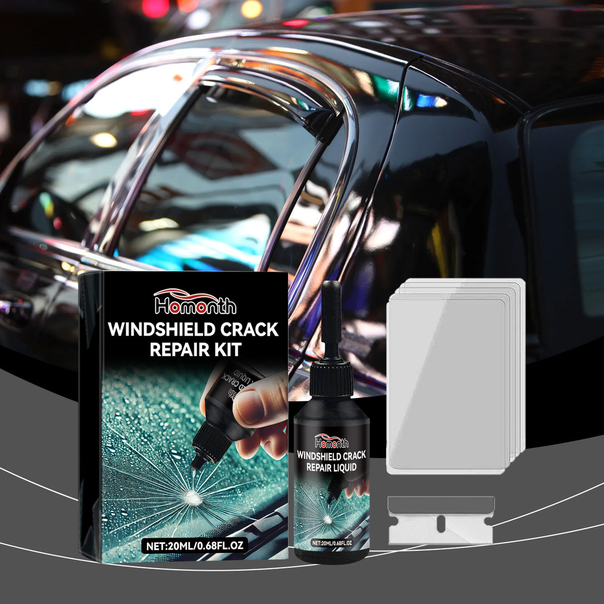 Automotive Glass Care Kit Automotive Windshield Cracks And Scratches Adhesive Repair Solution - V.I.P Digital Presence