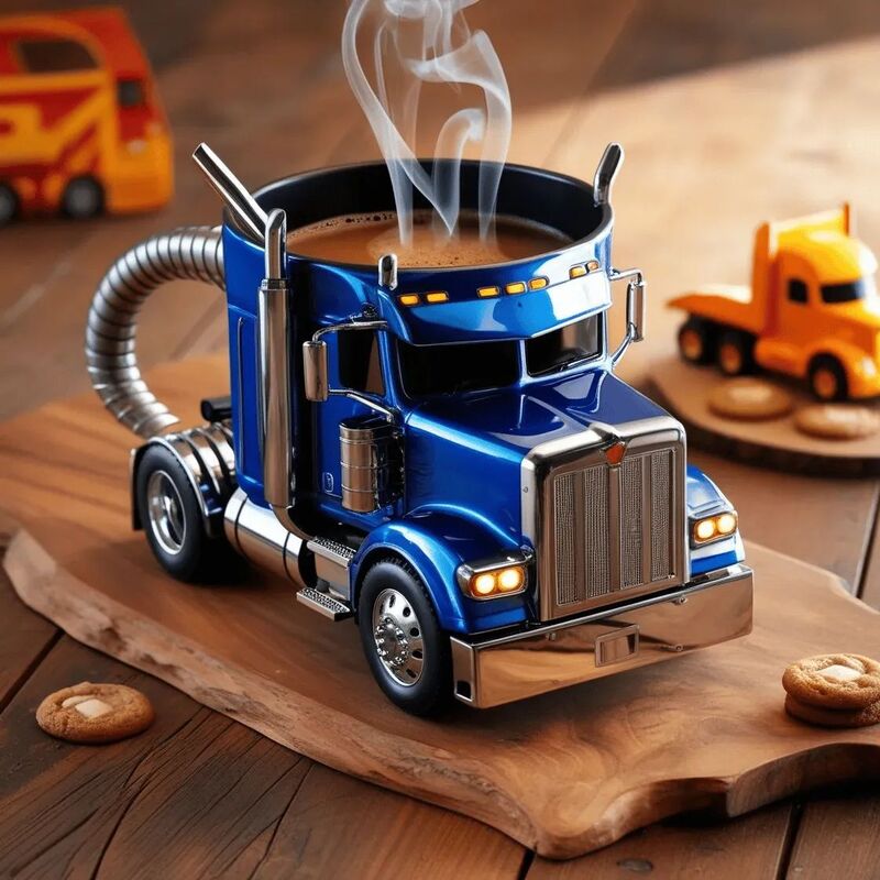 1PC Creative 11oz Truck-Design Coffee Mug. Ideal as a semi-truck coffee cup or home kitchen desktop ornament. - V.I.P Digital Presence