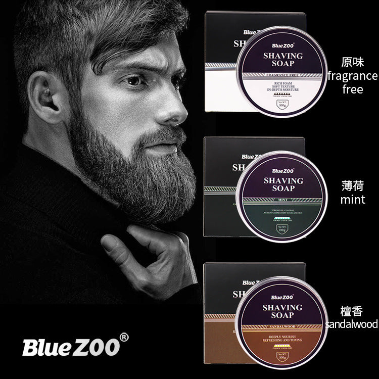 BlueZOO Men's Facial Shave Beard Shaving Foaming Soap Sandalwood Scented Mint - V.I.P Digital Presence