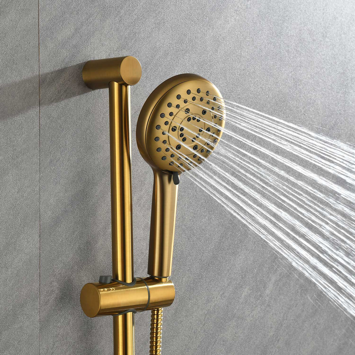 Shower System with Shower Head Hand Shower Slide Bar Bodysprays, Shower Arm Hose Valve Trim and Lever Handles - V.I.P Digital Presence