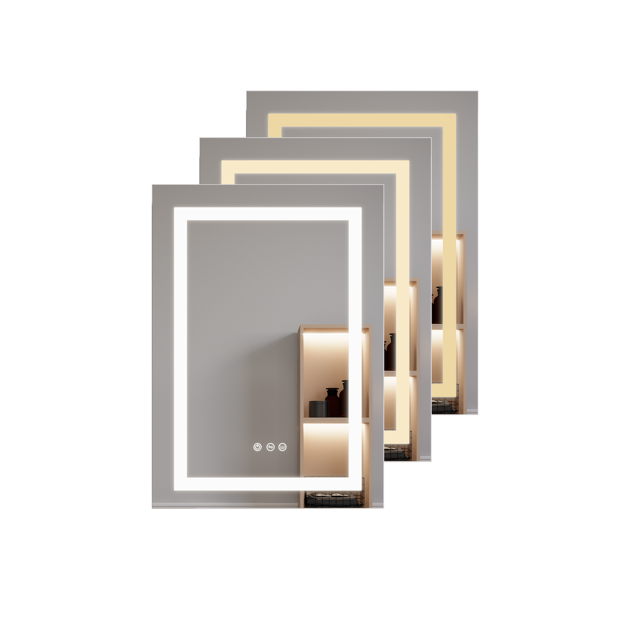 26x20 inch(Left Door) bathroom medicine cabinet with LED mirror 3000K~6000K single door lighting bathroom cabinet with touch switch adjusta - V.I.P Digital Presence