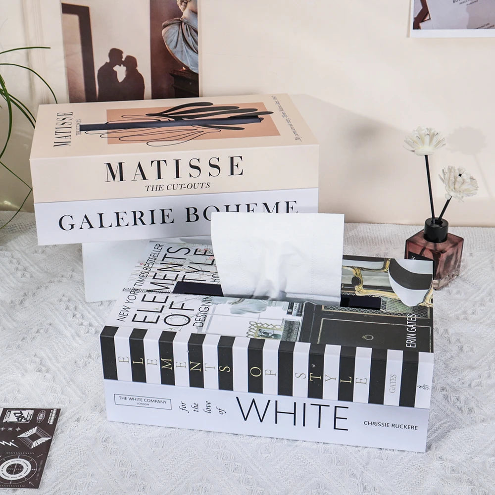 Book Style Tissue Box Napkin Holder Case Paper Box Container Fashion Hotel Storage Box Home Table Decoration Ornaments - V.I.P Digital Presence