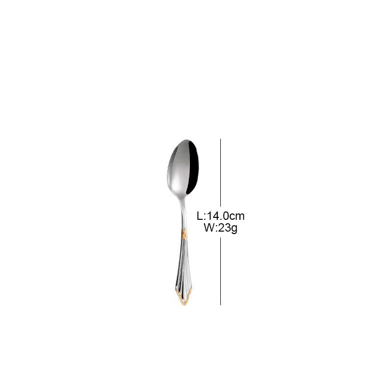 304 stainless steel knife, fork, spoon, hotel Western tableware, steak knife, fork, dessert spoon, fork, 4 piece set - V.I.P Digital Presence