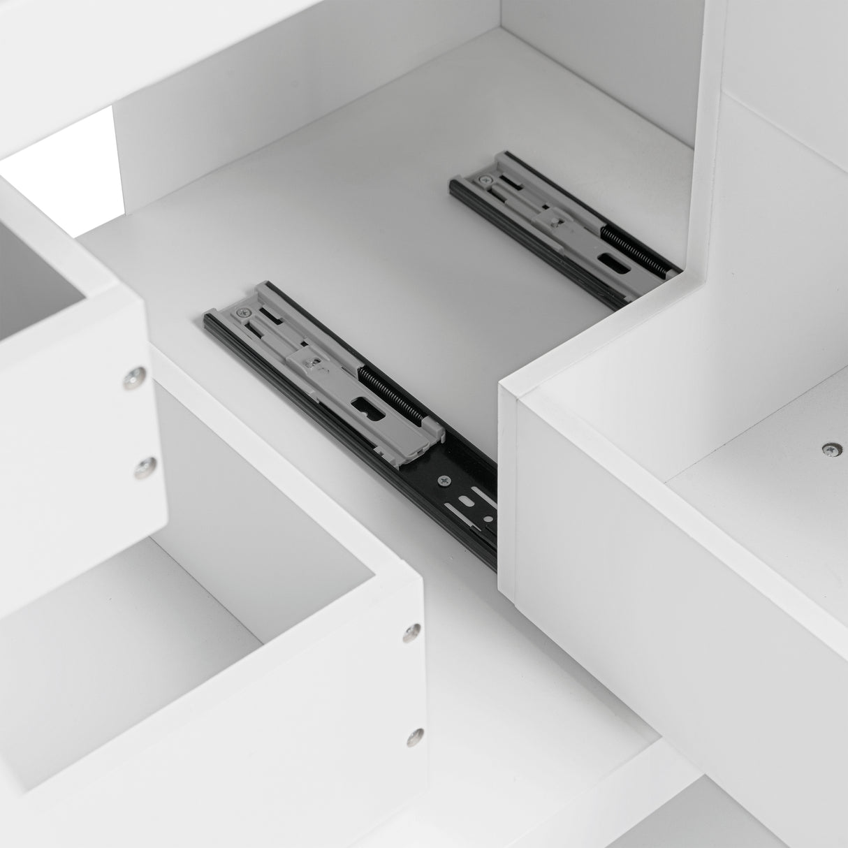 30" Bathroom Vanity with Sink Multi-functional Bathroom Cabinet with Doors and Drawers Solid Frame and MDF Board, White - V.I.P Digital Presence